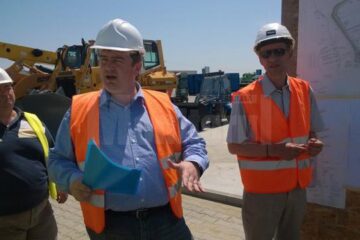 Președintele Consiliului Județean, Cătălin Nechifor, care a efectuat ieri o vizită de lucru pe șantierul depozitului ecologic de la Moara