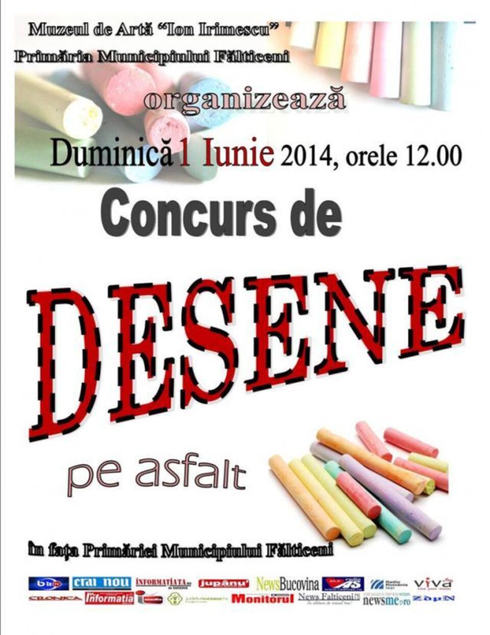 De 1 iunie, concurs de desene pe asfalt și spectacol pentru copii