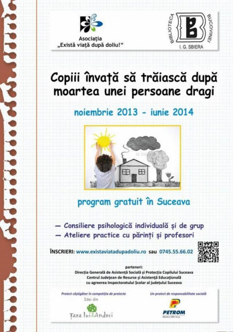 Evaluarea proiectului „Copiii din Suceava învață să trăiască după moartea unei persoane dragi”
