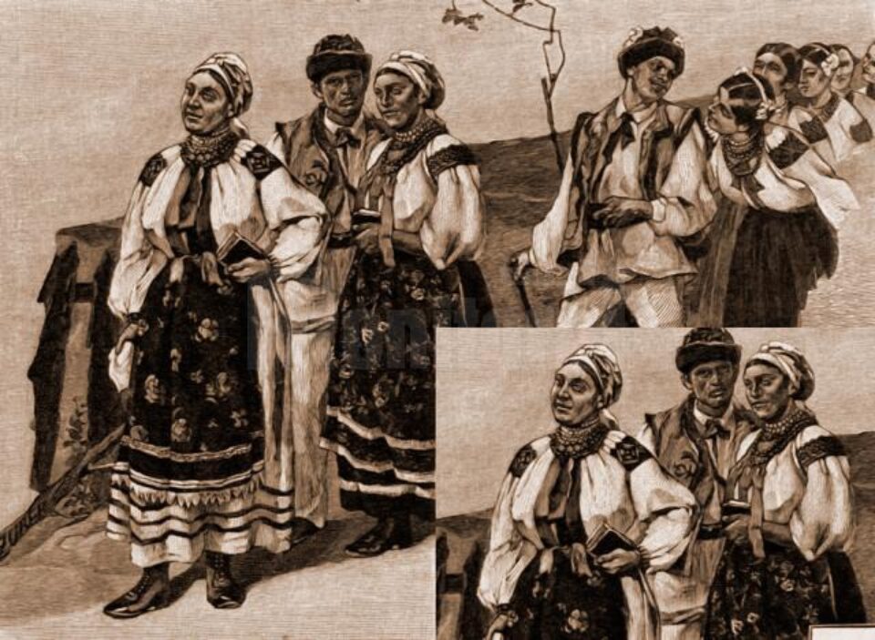 Slovaci din Poiana Mărului – desen de Julius Zalaty Zuber (1867-1918)