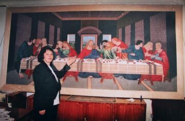 Reproducere după „Cina cea de Taină” a lui Leonardo da Vinci, cu peste un milion de mărgele