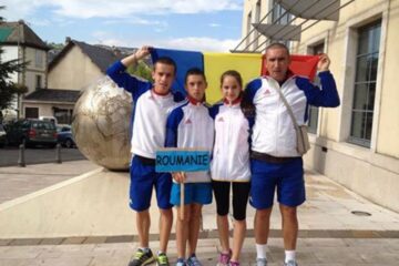 Andrei Leancă, Daniel Mihăescu, Alina Paula Vântu și antrenorul Cristian Prasneac