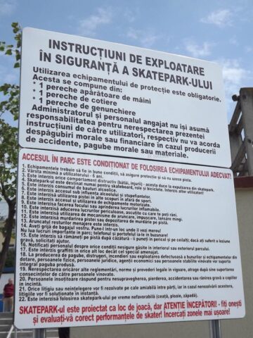 Instrucțiunile de utilizare a Skate Park-ului