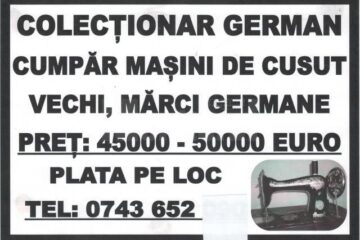 Înșelăciuni prin anunțuri de cumpărare a unor mașini de cusut vechi