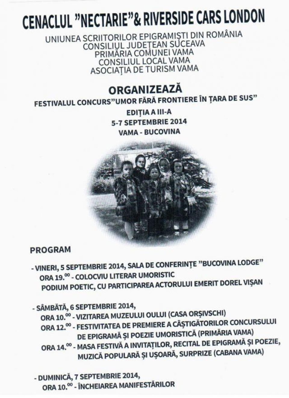 Festivalul - Concurs „Umor fără frontiere în Țara de Sus”