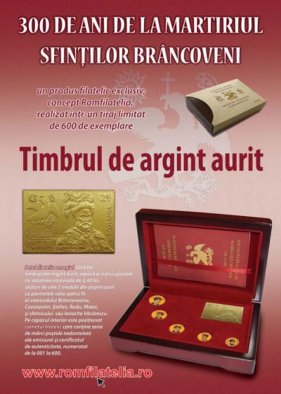 Emisiune filatelică dedicată Sfinților Martiri Brâncoveni