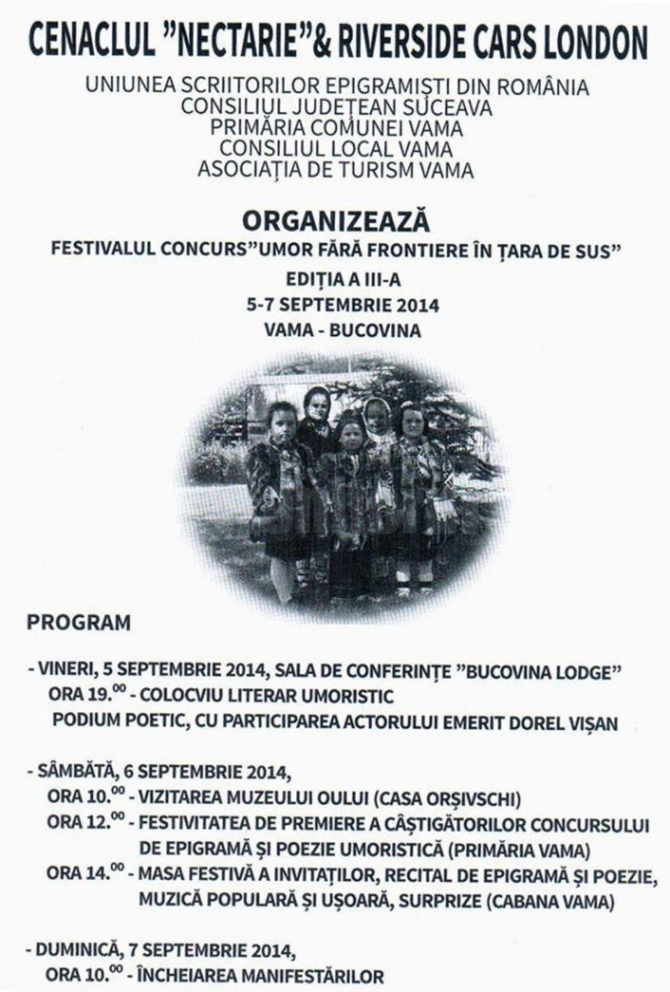 Festivalul - Concurs „Umor fără frontiere în Țara de Sus”, la Vama