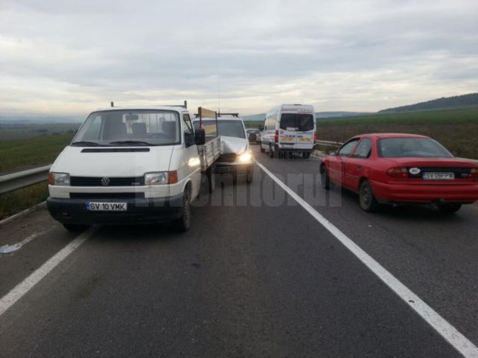 Tamponare în lanț, în zona unde a mai avut loc un carambol, cu o zi înainte