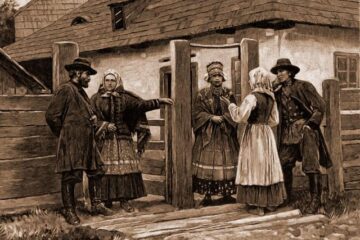 C80: Grup de lipoveni – desen de Mattias Adolf Charlemont (1820-1871)