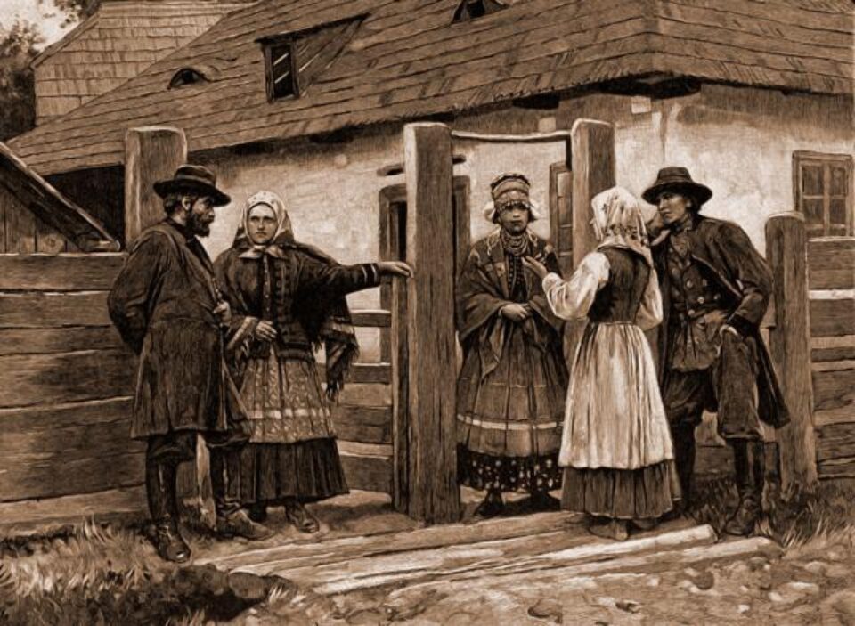 C80: Grup de lipoveni – desen de Mattias Adolf Charlemont (1820-1871)