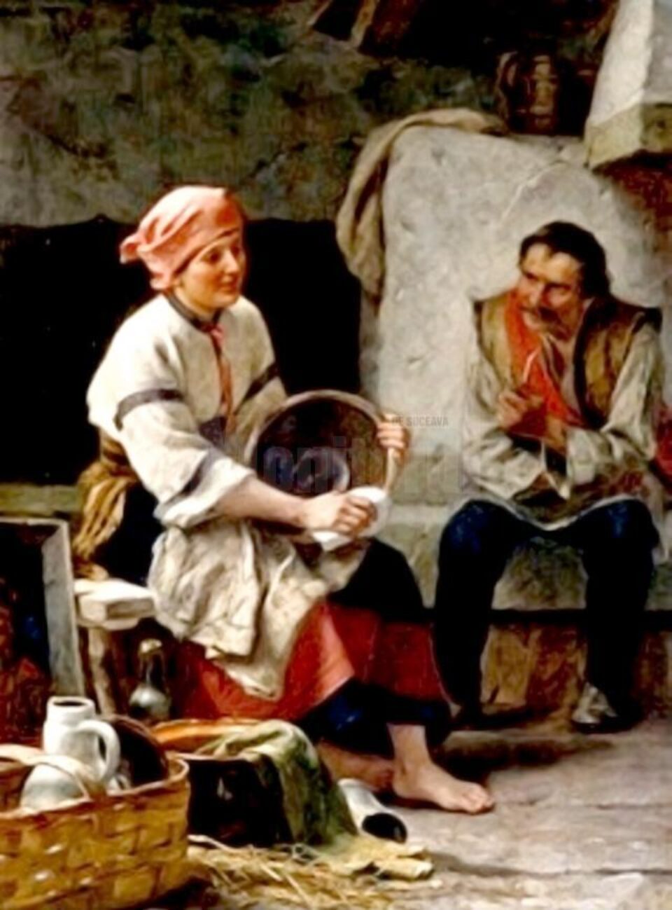 Coliba din Carpați (huțulă) – tablou de Julius Zalaty Zuber (1867-1918)