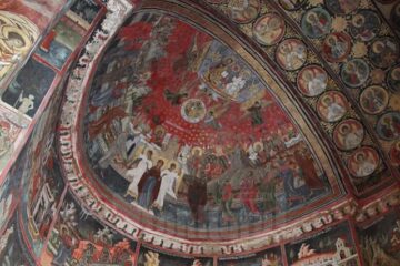 Pictura murală a bisericii Dragomirna a fost restaurată pentru prima dată, după 400 de ani de la crearea sa