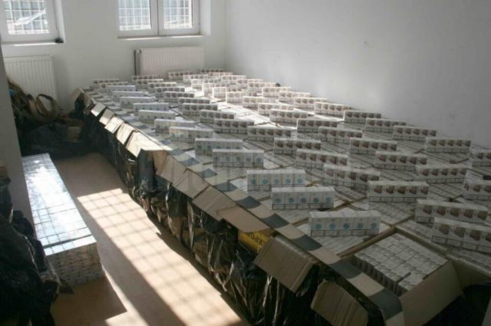 Țigările de contrabandă capturate de polițiștii de frontieră