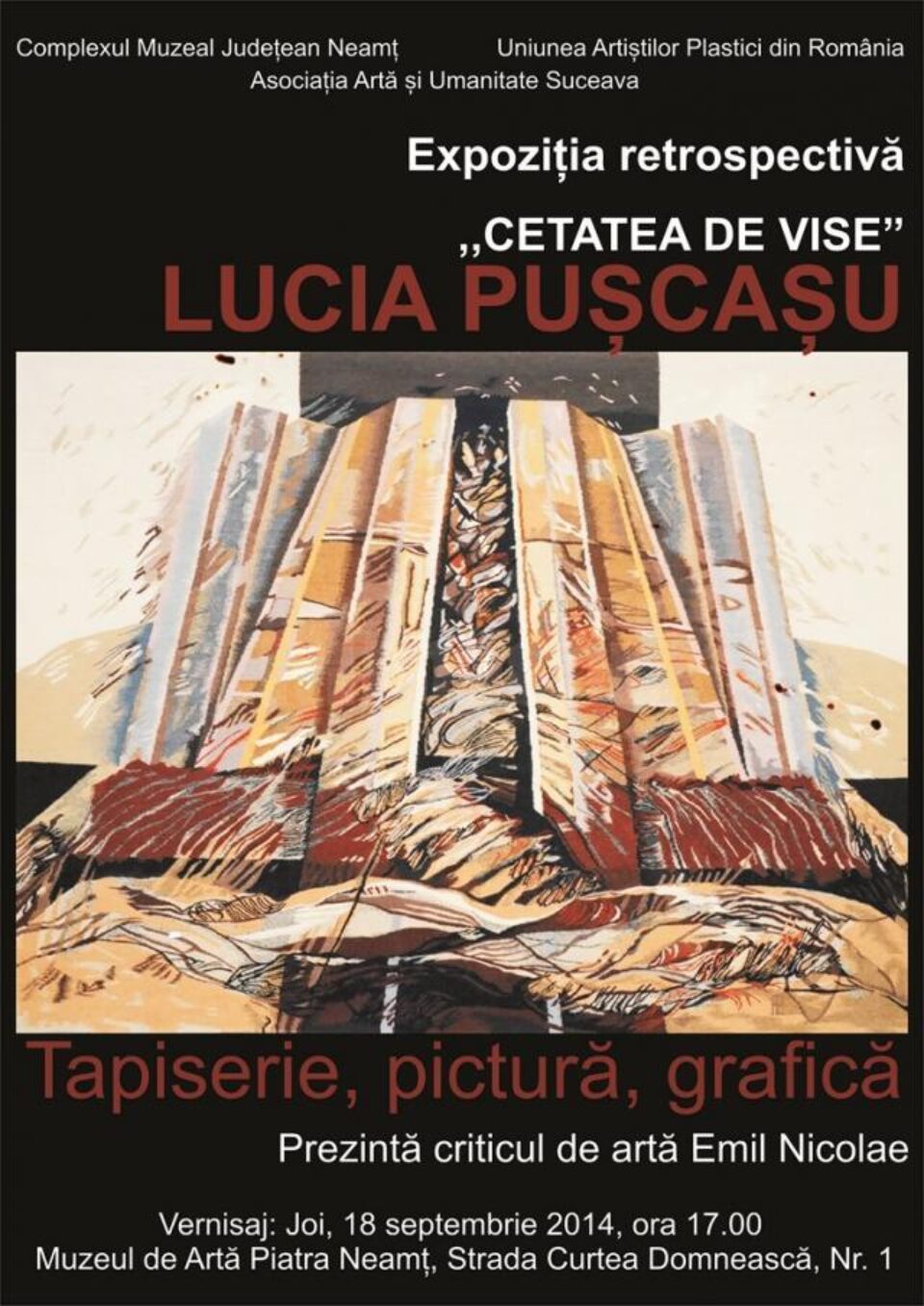 Artista plastică Lucia Pușcașu va expune la Muzeul de Artă din Piatra Neamț