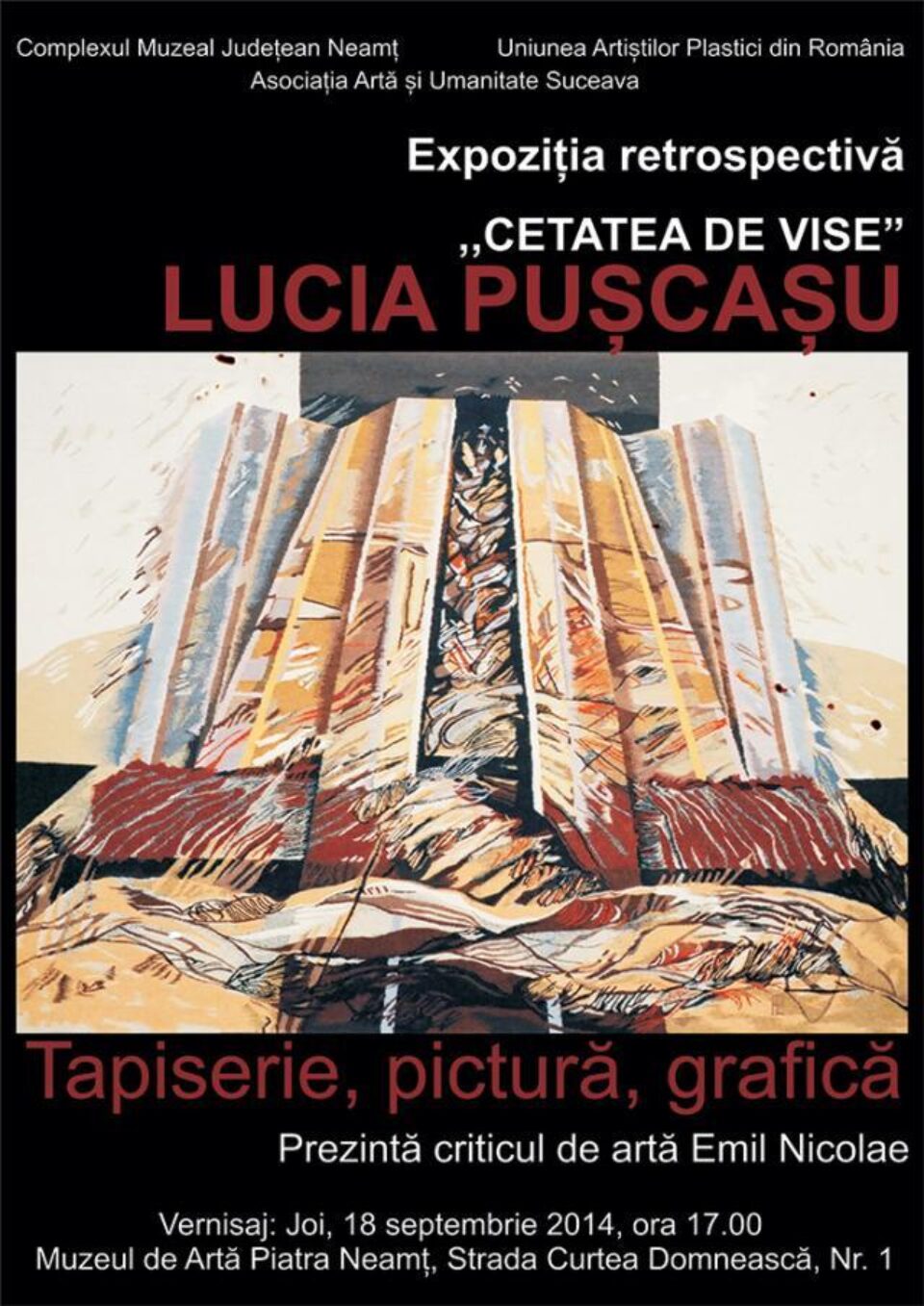 Artista plastică Lucia Pușcașu va expune la Muzeul de Artă din Piatra Neamț