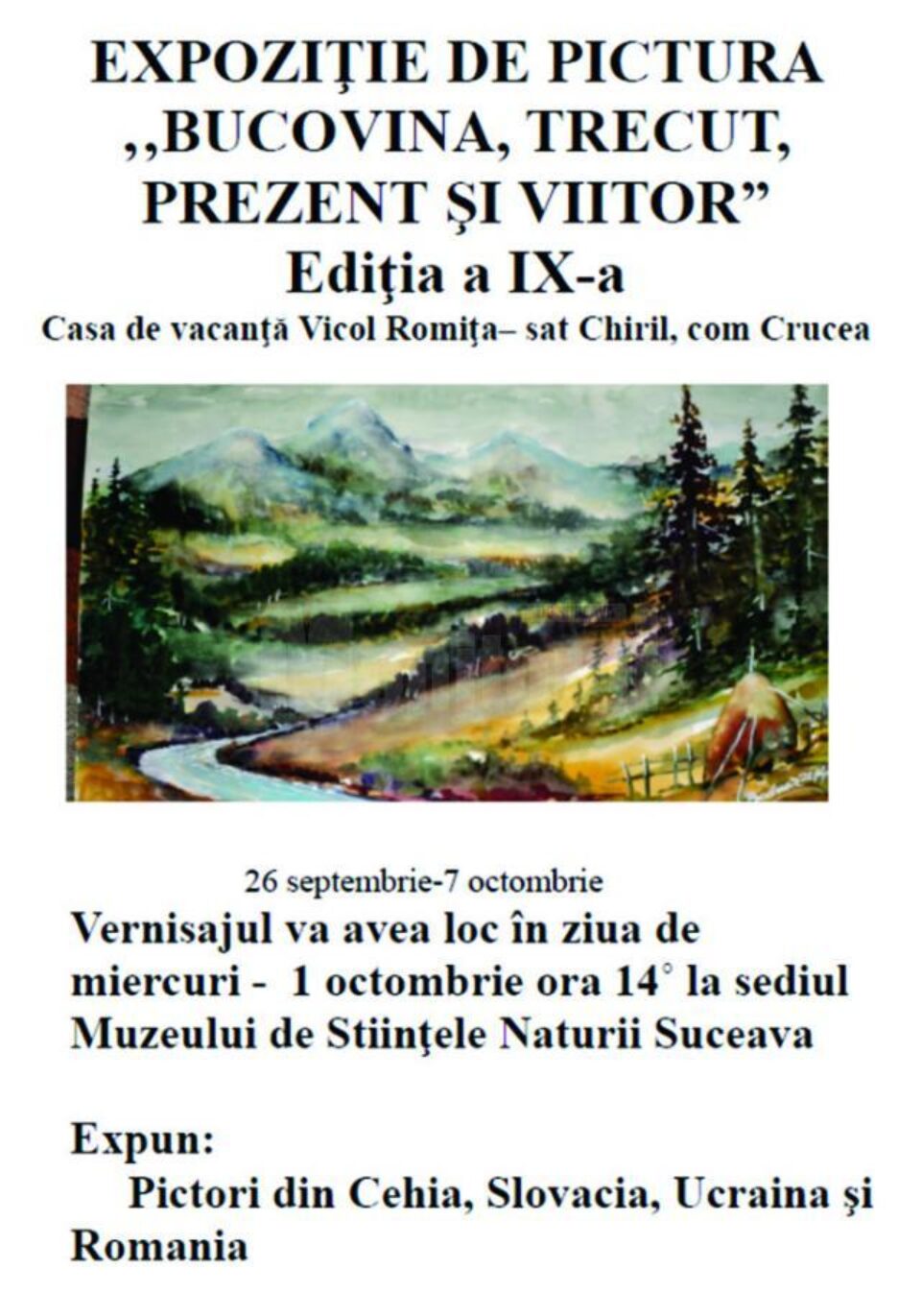 Expoziția Taberei Internaționale de Pictură „Bucovina - trecut, prezent și viitor”
