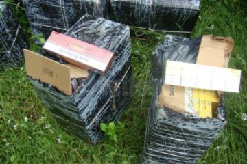 Țigările de contrabandă capturate de polițiștii de frontieră