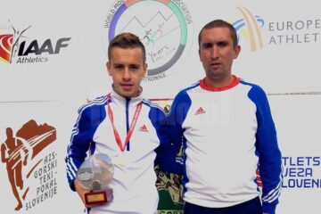 Atletul dornean Andrei Leancă, alături de antrenorul său, Cristian Prâsneac