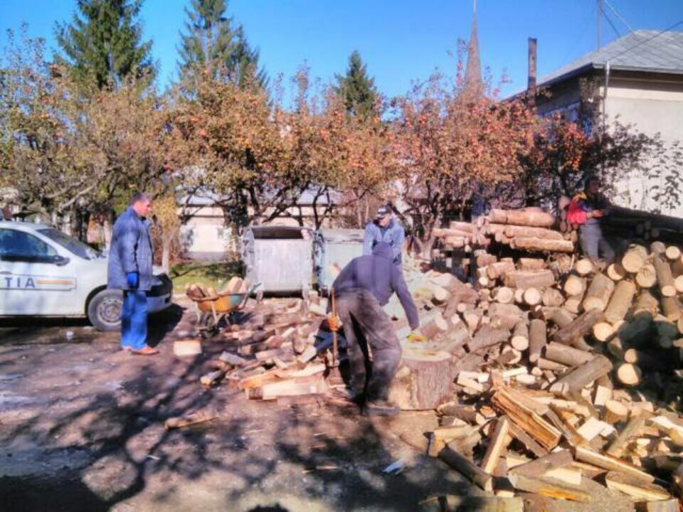 Polițiștii din Câmpulung Moldovenesc muncesc de zor în aceste zile la tăiat și depozitat lemne Polițiștii din Câmpulung Moldovenesc muncesc de zor în aceste zile la tăiat și depozitat lemne