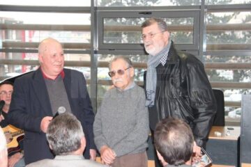Artistul plastic Dimitrie Savu (centru) împreună cu Ion Drăgușanul și Mihai Pînzaru PIM