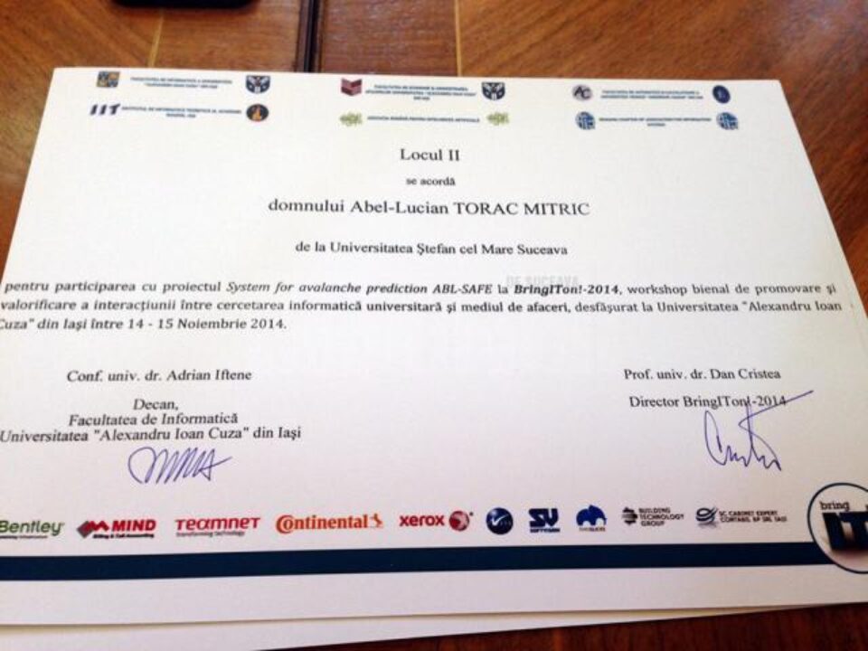 Studentul Universității „Ștefan cel Mare” Suceava, Abel Torac Mitric, și-a adjudecat locul al II-lea în cadrul Competiției „BringITon!”