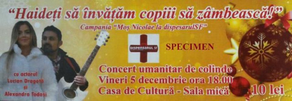 Concert umanitar de colinde la Sala Mică a Casei de Cultură Suceava