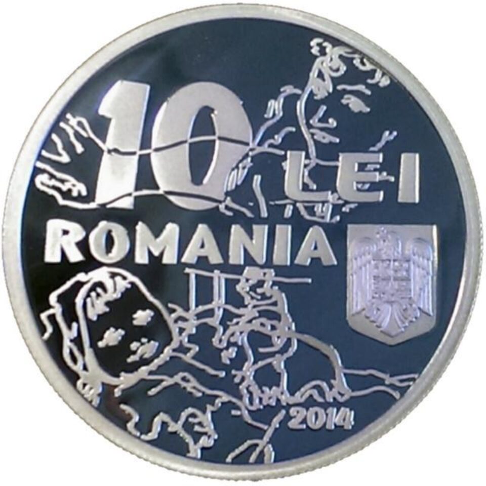 Monedă din argint dedicată aniversării a 100 de ani de la nașterea lui Eugen Drăguțescu