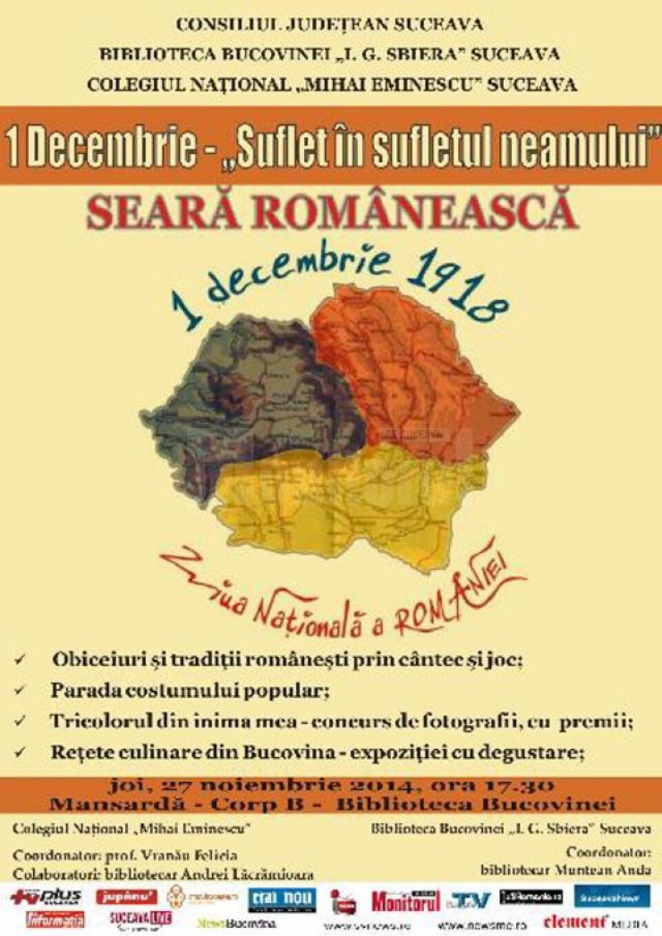 „Seară românească”, la Biblioteca Bucovinei