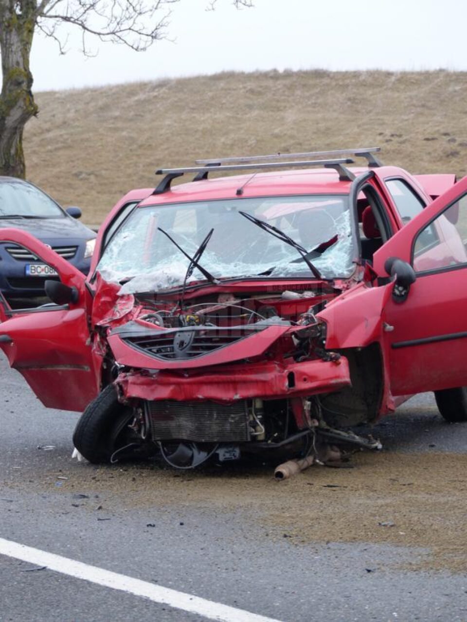 Tânărul de 22 de ani conducea un autoturism Dacia Logan