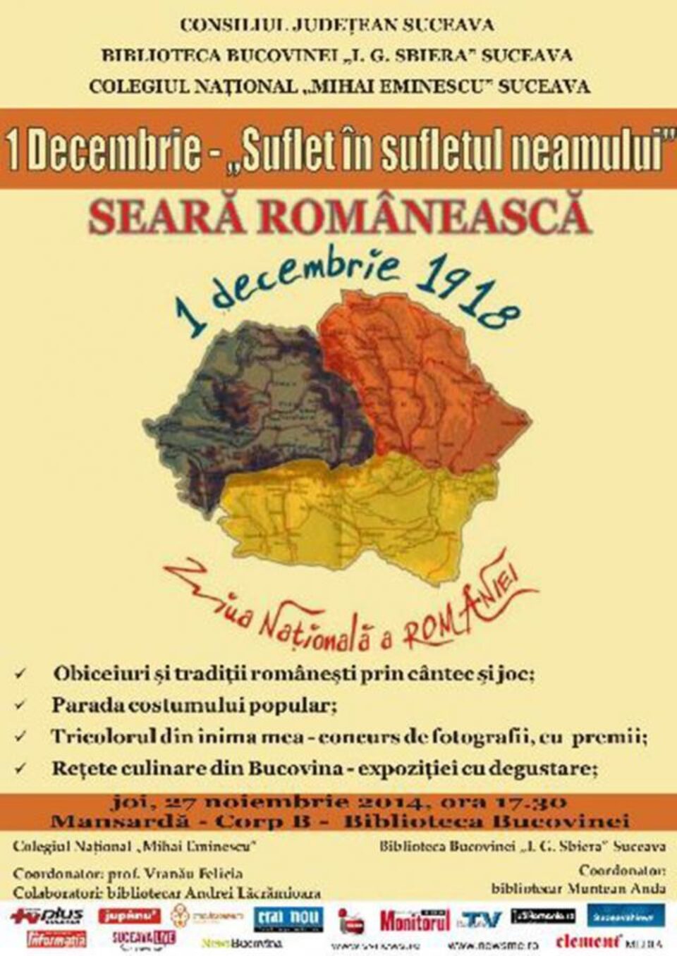„Seară românească”, la Biblioteca Bucovinei