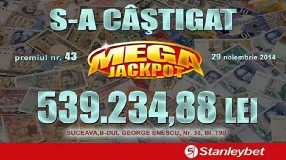 Pe 29 noiembrie, la Agenția Stanley Bet din cartierul George Enescu, un tânăr a reușit să pună mâna pe un câștig de 539.234,88 de lei