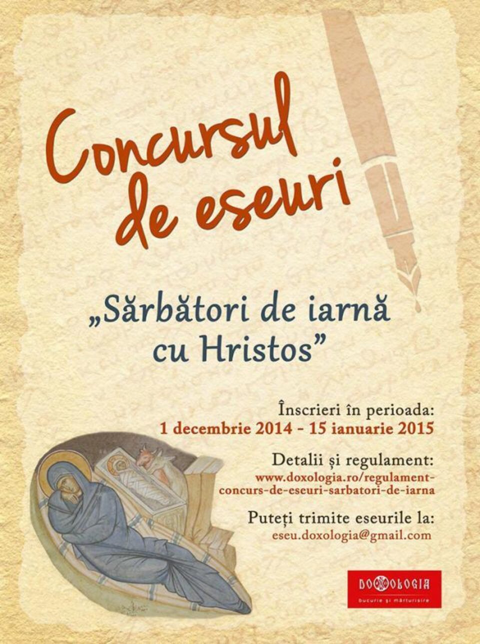 Doxologia Media lansează două noi concursuri de eseu și fotografie pe tema sărbătorilor de iarnă Doxologia Media lansează două noi concursuri de eseu și fotografie pe tema sărbătorilor de iarnă