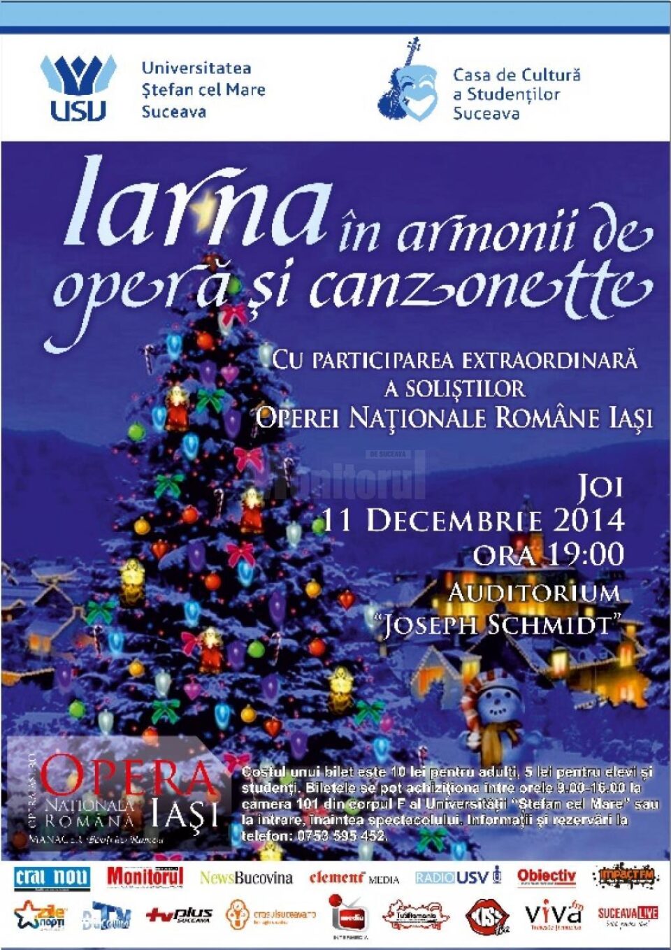 Concert al Operei Naționale din Iași, la Universitatea Suceava