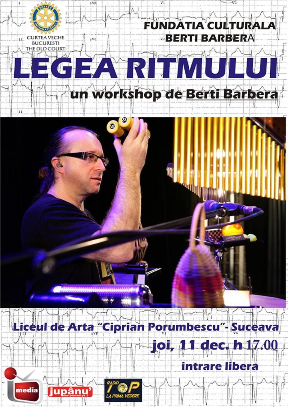 „Legea Ritmului”, un workshop de Berti Barbera, la Colegiul de Artă Suceava „Legea Ritmului”, un workshop de Berti Barbera, la Colegiul de Artă Suceava