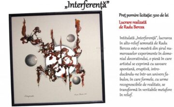 Lucrare de artă decorativă (alto-relief) intitulată „Interferență” – preț de pornire licitație: 500 de lei