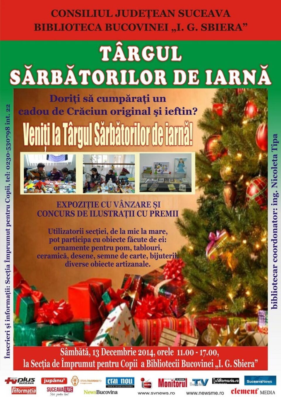 Târgul Sărbătorilor de Iarnă, la Biblioteca Bucovinei