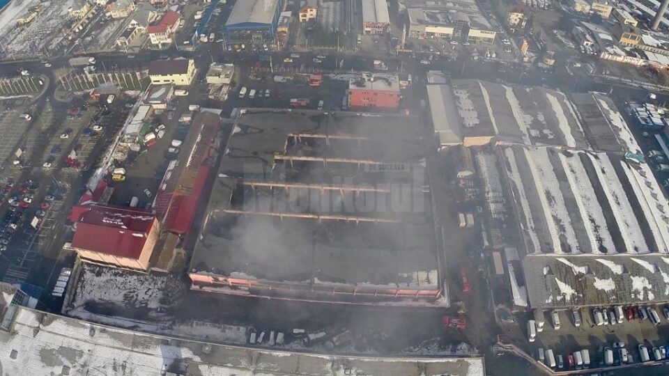 Cum arată centrul comercial „Rozita”, după incendiu. Filmare aeriană