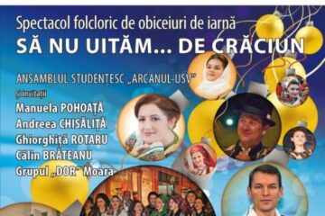 Spectacolul „Să nu uităm... de Crăciun” al Ansamblului „Arcanul USV”, astăzi, la Universitatea Suceava