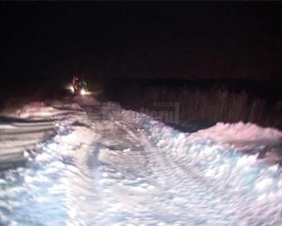 Drumul unde au rămas înzăpeziți cei doi tineri
