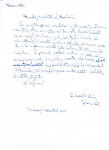 Elevii Școlii Gimnaziale Nr. 3 Suceava i-au scris președintelui României