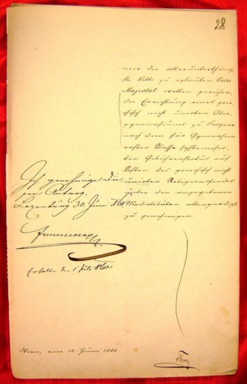 Actul de fondare al școlii, 1860