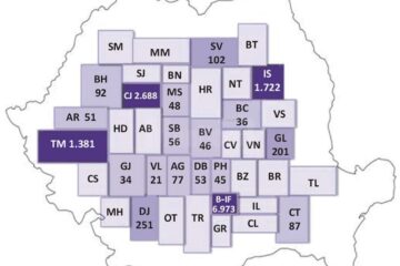 Județele cu universități și institute cu articole premiate de UEFISCDI