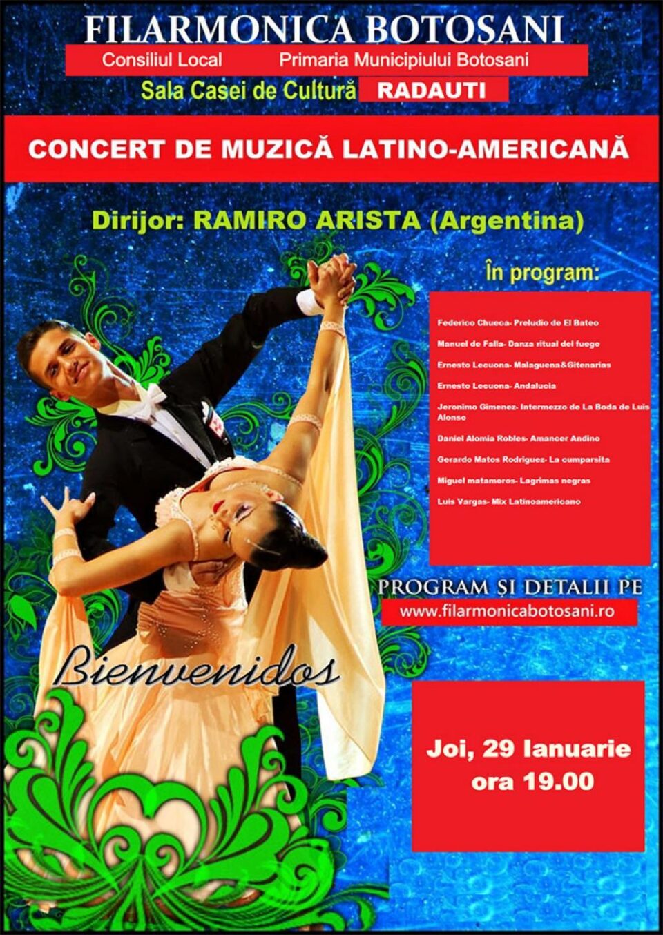 Concert de muzică spaniolă și latino-americană