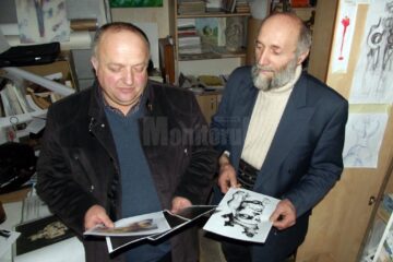 Primarul Radu Ciocan și sculptorul Mircea Dăneasă