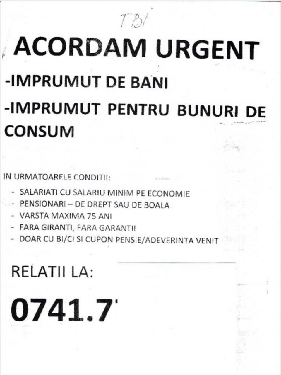Poliția avertizează să nu dați curs unor asemenea anunțuri