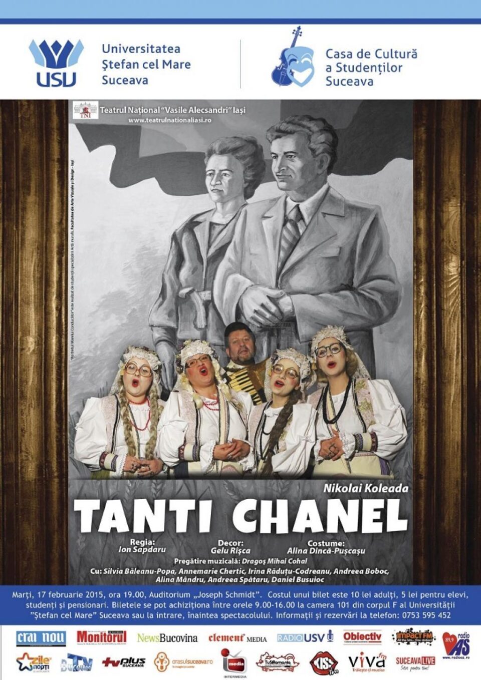 Piesa „Tanti Chanel”, pe scena Universității „Ștefan cel Mare” Suceava
