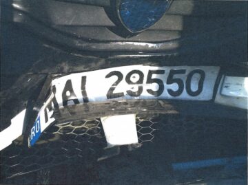 Mașina de poliție implicată în evenimentul rutier de acum aproape cinci ani