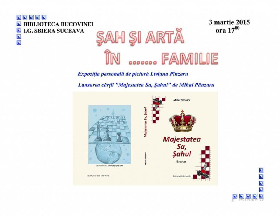 „Șah și artă în... familie”, la Biblioteca Bucovinei