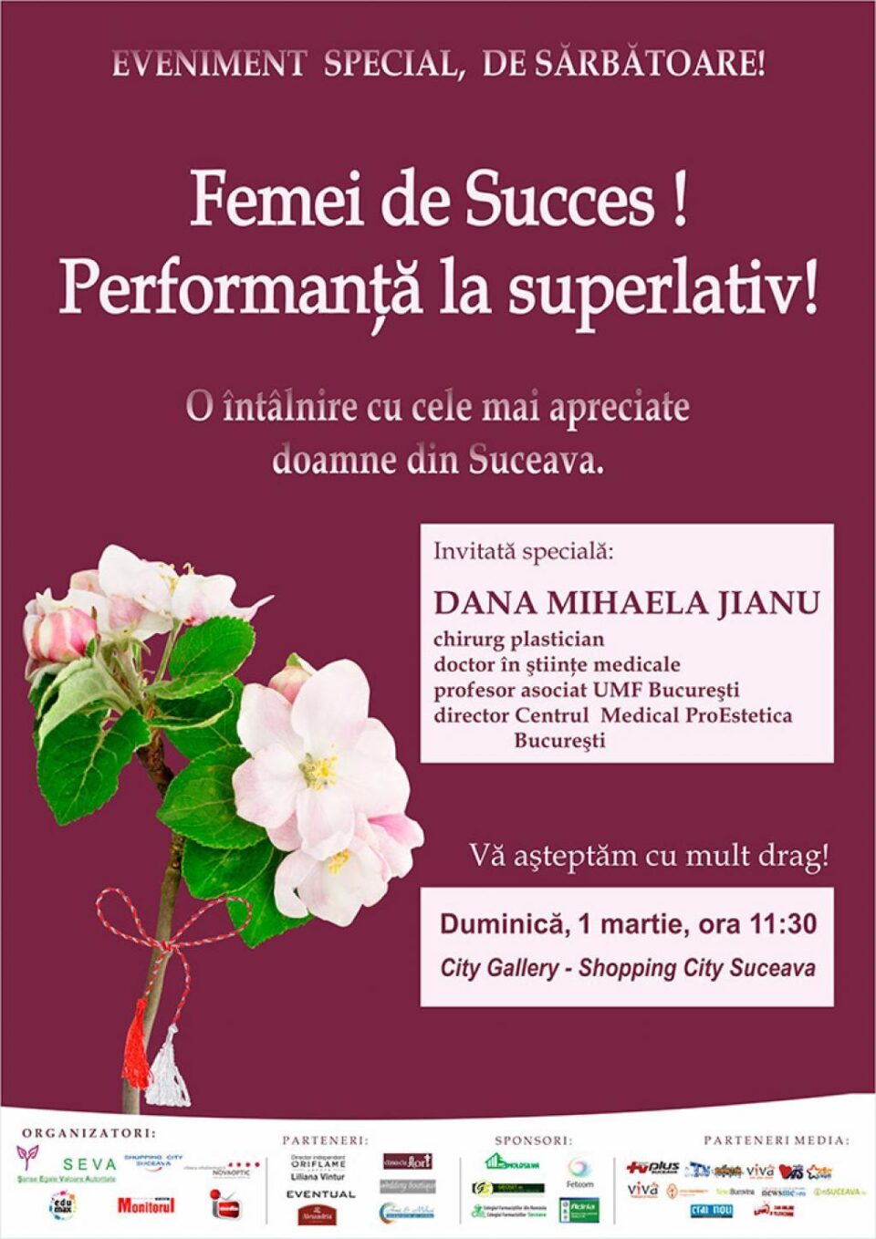 Cele mai apreciate sucevence vor fi celebrate duminică, în cadrul evenimentului „Femei de Succes! Performanță la superlativ”