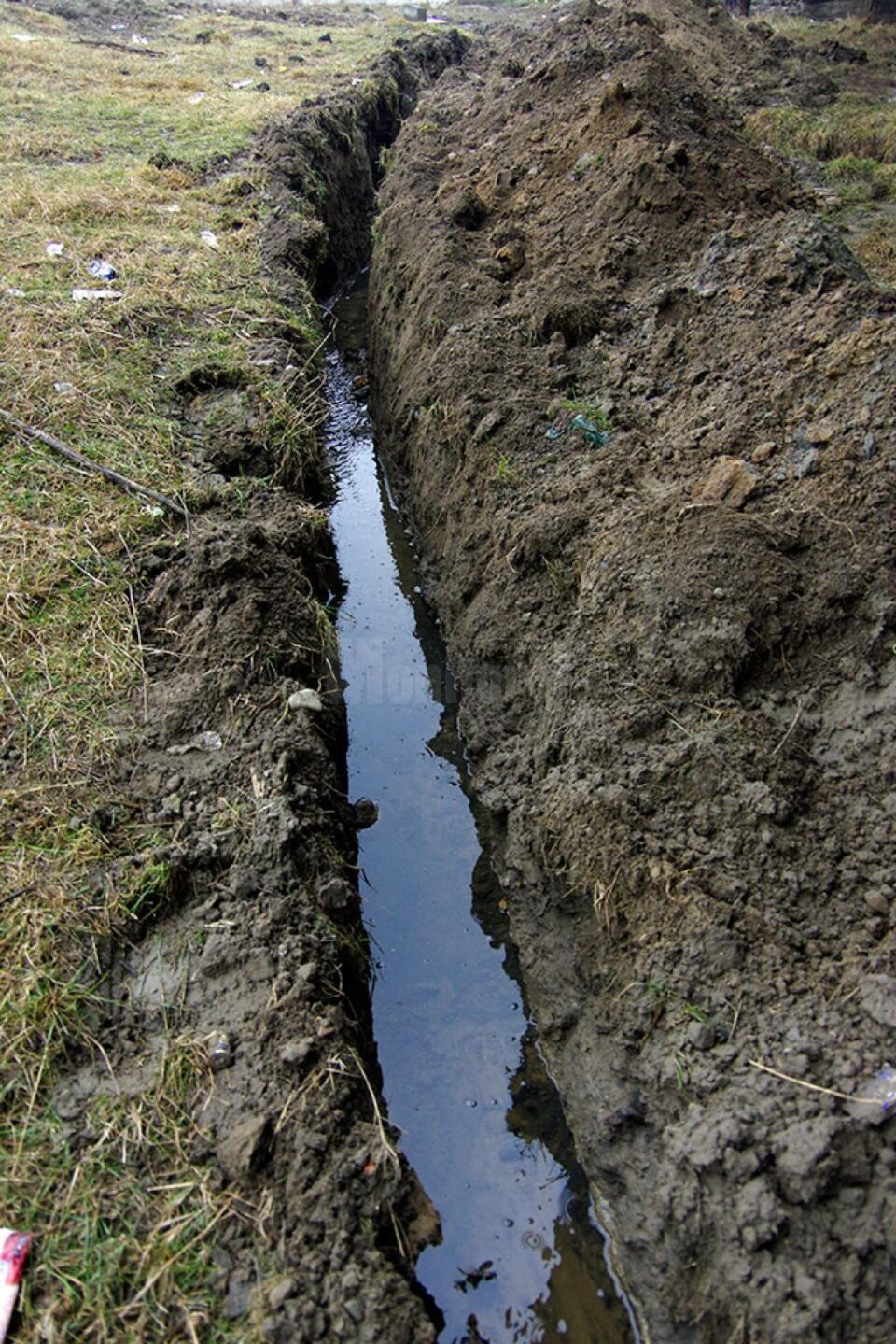S-au făcut săpături și minune, a început să curgă apă aproape limpede. Balta de dejecții însă nu are vinovați